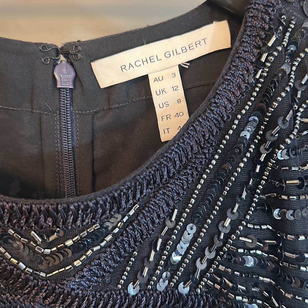 Rachel Gilbert navy sequin formal dress. Size 8 but fits more like (size 4-6) - Picture 2 of 4